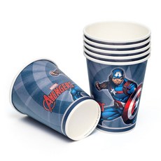 디즈니 마블 종이 파티컵 캡틴 아메리카 오리지널 290ml, 1000개, 1세트