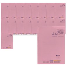 희망사무포인트 A4 내츄럴 5매 크리어화일 HH217, 분홍색, 16개