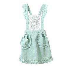 圓點圖案圍裙, 薄荷綠, 1個