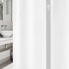 수풀 샤워 커튼 북유럽 스타일 SC904 L 1800 x 1880 mm + 플라스틱 고리 + 화이트봉 세트, 1세트