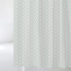 布什浴簾北歐風格 SC846 L 1800 x 1880 mm + 塑料掛鉤 + 白桿套組, 1套