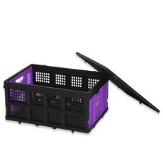 ROTIHOMESYS 折疊多功能收納箱 60L+蓋子, 紫色的, 1套