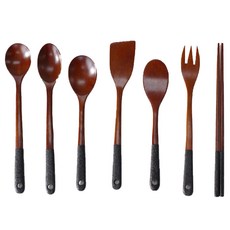 아카시아 블랙핸들 숯 옻칠 조리기 7종 세트, 혼합색상, 1개