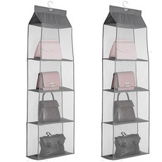 Market A 衣架多功能包包收納架 4格 2入, 木炭