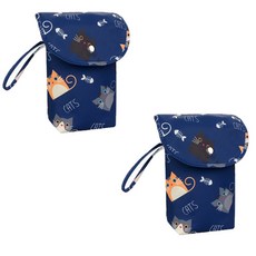 뉴트로 패턴 기저귀 파우치 2p, D