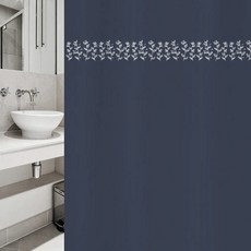 樹叢 浴簾 北歐風格 sc876 L + 塑膠掛環 + 白色桿 套組, 1套