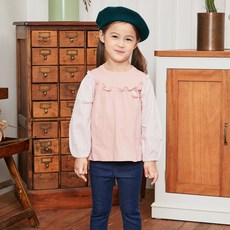 ToTo Heros 女童荷葉邊拼接線條T恤