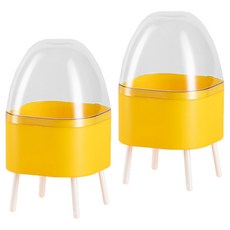 JH컴퍼니 북유럽 퍼프 보관함, 옐로우, 2개