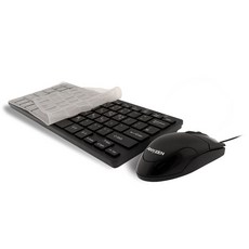 ANYZEN 迷你有線鍵盤和鼠標套組, 無數字鍵, MK490, 黑色的