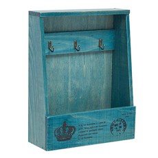 JCP現代復古木質鑰匙箱, 1個, 藍色