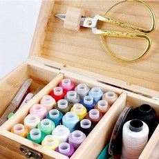 實木縫紉針線箱組, 木紋, 1套