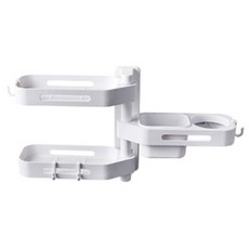 키밍 다용도 욕실 코너선반 드라이어 거치대, 화이트, 1개