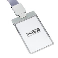 THE 100% 金屬附掛繩票卡夾 灰色 1個