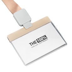 the100% 金屬項鍊繩員工證件套 橫式, 金色, 1個