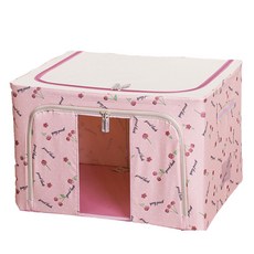 Market A 北歐圖案防水可折疊衣櫃收納盒 50 x 40 x 22 cm, 粉色櫻桃, 1個