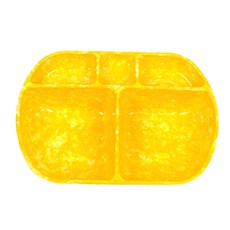 PAULUS 帶有 5 個隔層的獨立小吃盤, 黃色的