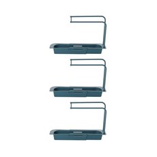 水槽多功能收納懸掛架, 藍色, 3個