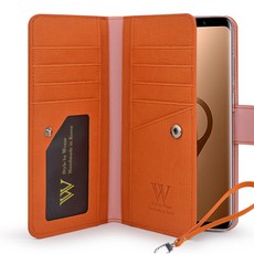 Wcase 鉑金版雙面皮夾手機殼 + 手腕帶組合