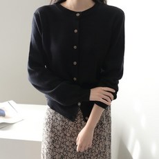 제니트 여성용 소프트 라운드넥 미소 가디건