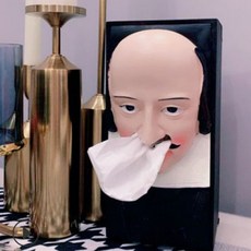 人臉造型衛生紙盒, 黑色的