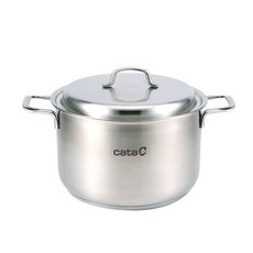 cata 雙耳3層304不鏽鋼湯鍋+鍋蓋, 直徑24cm, 混色