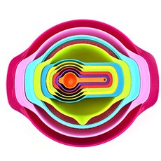 YOU&ME多功能量匙攪拌碗 10種組 彩虹, 1套