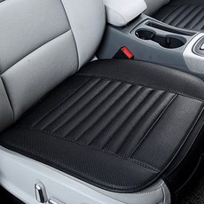 차량용 가죽 방석 시트 커버, 블랙, 1개