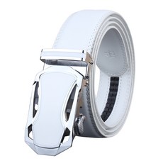 Mouse自動皮革高爾夫腰帶, 白色的