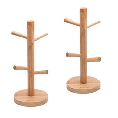 acacia home 自然風杯架, 2個, 混合顏色