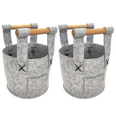 復古設計毛氈籃子 S, 混色, 2個