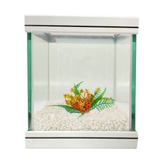 로라펫 15큐브 어항 + 크리스탈화이트 + 인조수초, 크리스탈 화이트(컬러샌드), 램덤발송(인조수초), 1개