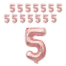 WOW PARTY KOREA 5 數字氣球 小, 玫瑰金, 15個
