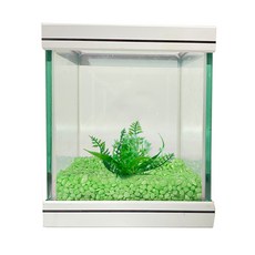 로라펫 15큐브 어항 + 애플그린 + 인조수초, 애플그린(컬러샌드), 램덤발송(인조수초), 1개