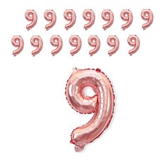WOW PARTY KOREA 9 數字氣球 小, 玫瑰金, 15個