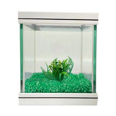 로라펫 15큐브 어항 + 에버그린 + 인조수초, 에버그린(컬러샌드), 램덤발송(인조수초), 1개