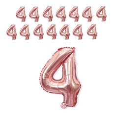 WOW PARTY KOREA 4 數字氣球 小, 玫瑰金, 15個