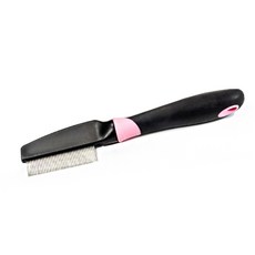 Yogisoo 寵物密齒梳 & 眼屎梳 21cm, 粉紅色, 1個