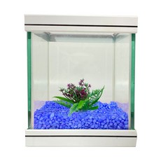 로라펫 15큐브 어항 + 사파이어블루 + 인조수초, 사파이어 블루(컬러샌드), 램덤발송(인조수초), 1개