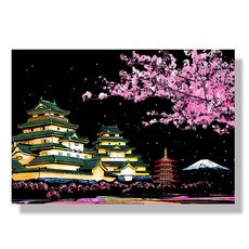 Gapang 夜景刮畫書海報組, 08 日本櫻花
