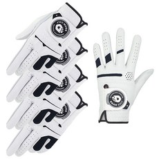 DDAM GOLF 男款皮革高爾夫手套 4入+ 左手高爾夫手套組, 混色