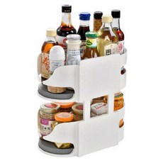 KEYMING 旋轉調味料收納盒 2入, 白+灰