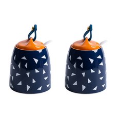 JHCompany 小花紋調味盤 海軍藍, 2個