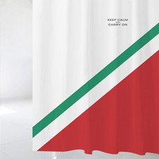 Design Soopul 浴簾 北歐風格 + 塑膠掛環 + 白色桿 套組, sc833