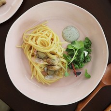 波浪線條彩色義大利麵餐盤, 粉色的, 2個