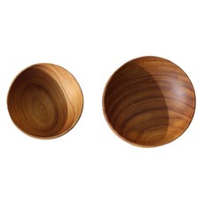 ACACIA 木製圓形醬料碗 S號+M號組, 混色, 1套