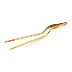 J.S dining 彎頭料理用鑷子 20cm, 金色, 1個