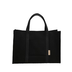 ChezBebe 大容量帆布手提包, 黑色