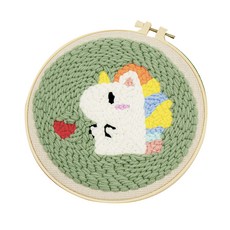 아트조이 DIY 펀치니들 자수 키트, 리틀 유니콘, 1개