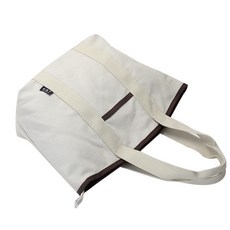 JH Company 滾邊單口袋手提包, 象牙白