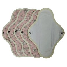 WIZLLY 孕婦用棉質無防水衛生棉 粉紅花朵 25cm, 5入, 1個